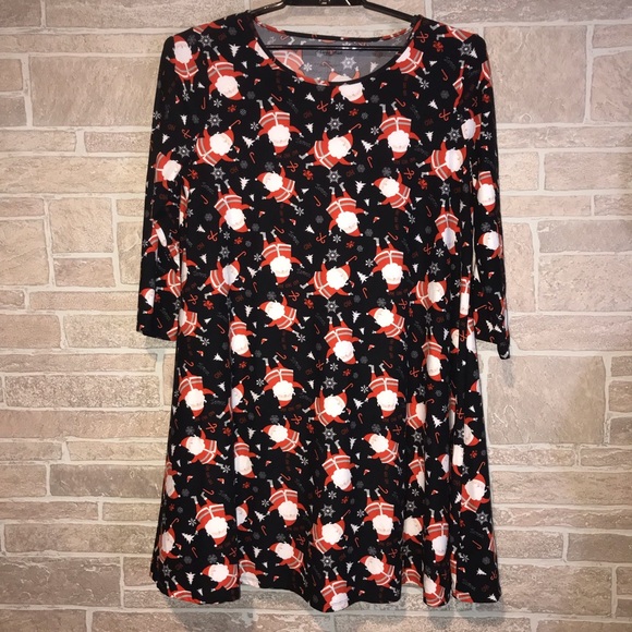Santa Print Dress Size XL - Picture 1 of 5
